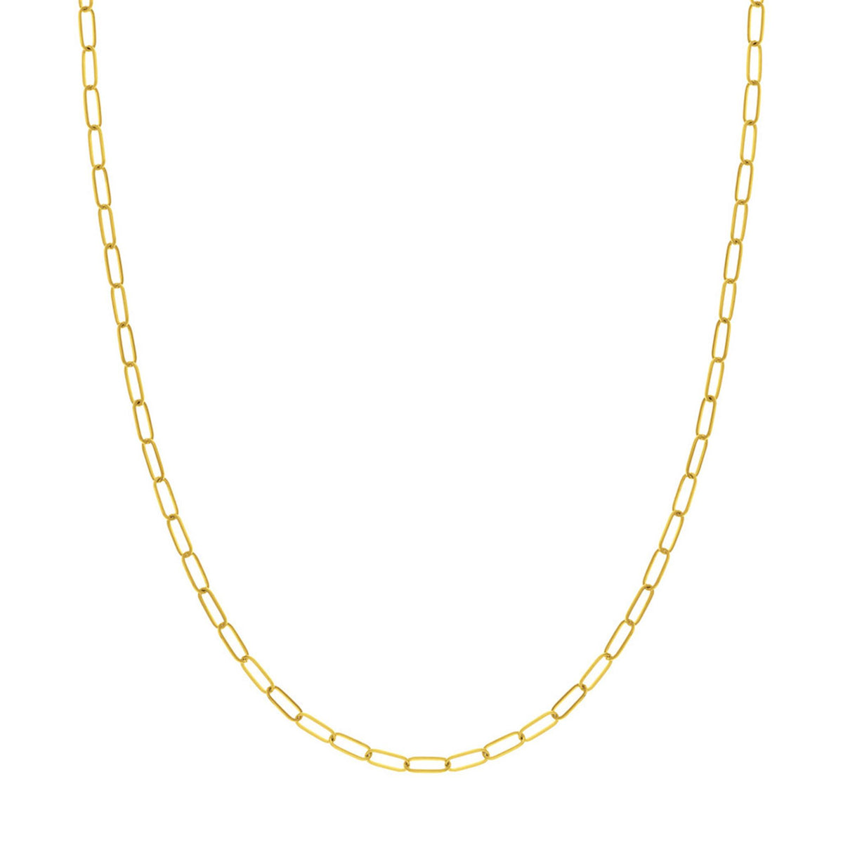 14K Yellow Gold 3mm Paperclip Chain