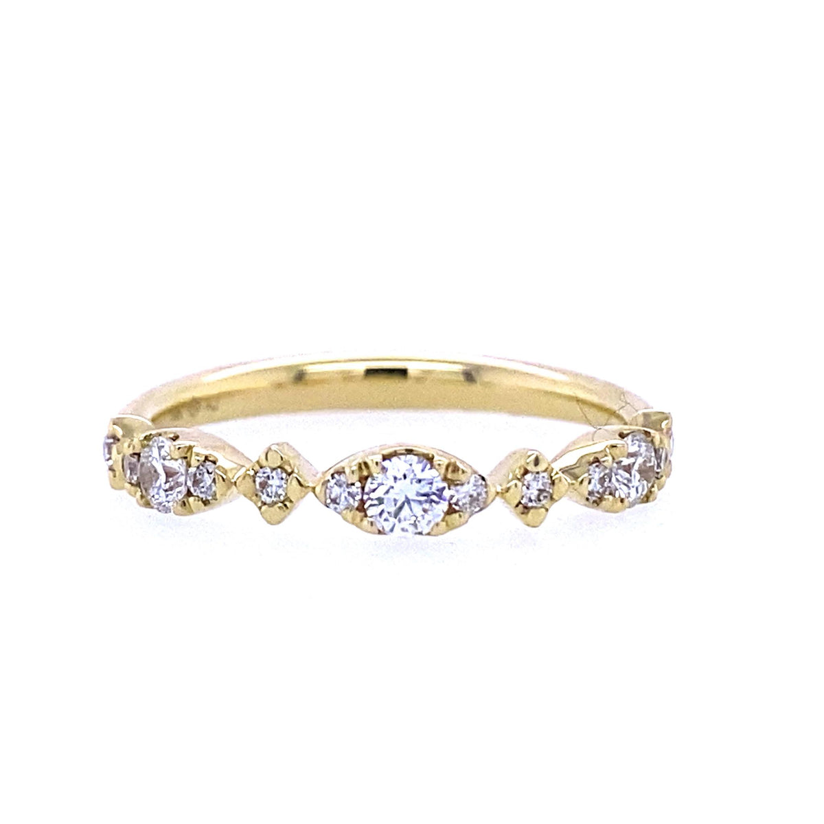 14Kt Yellow Gold Stackable Wedding Ring With 0.33cttw Natural Diamonds