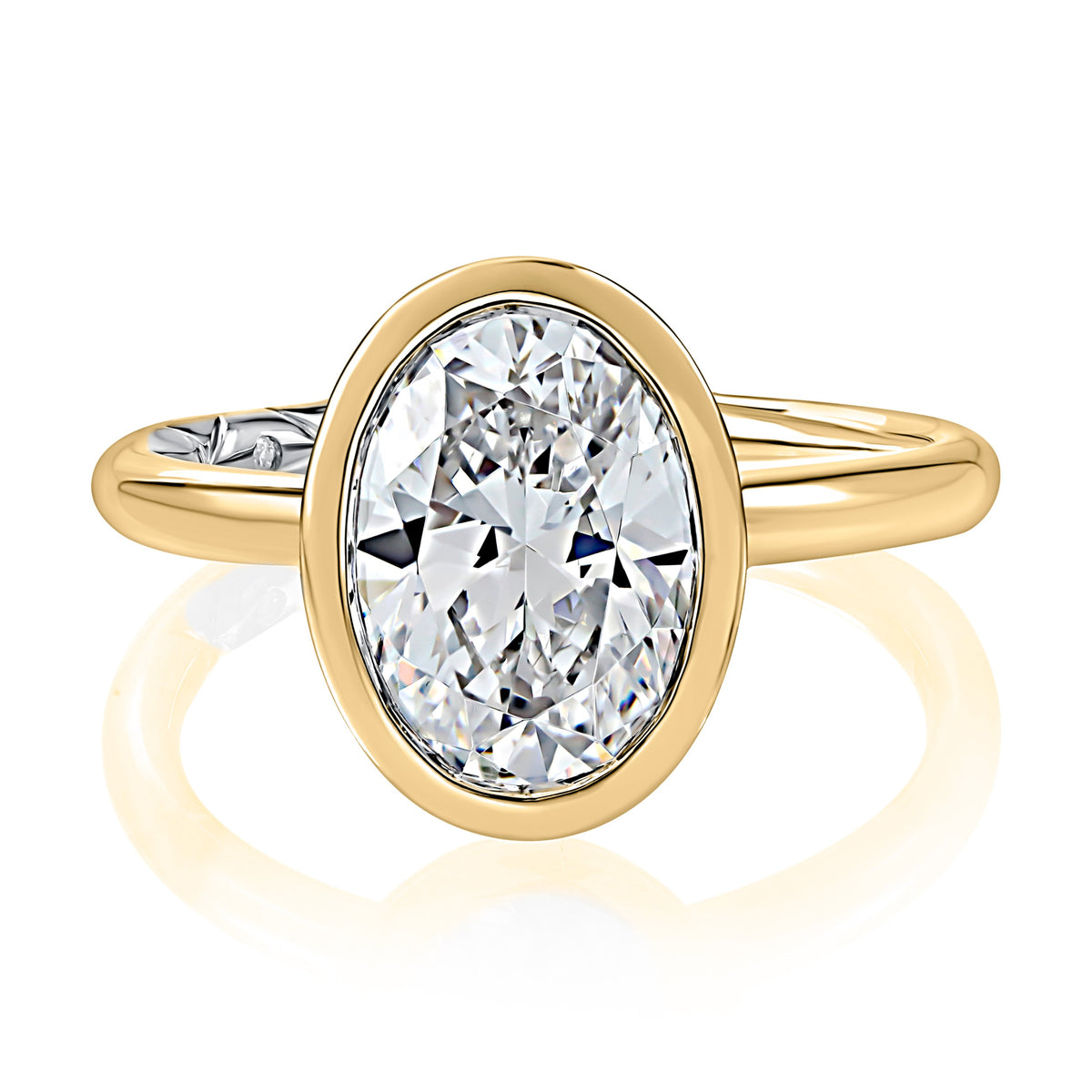 A.Jaffe Oval Diamond Engagement Ring in Yellow Gold