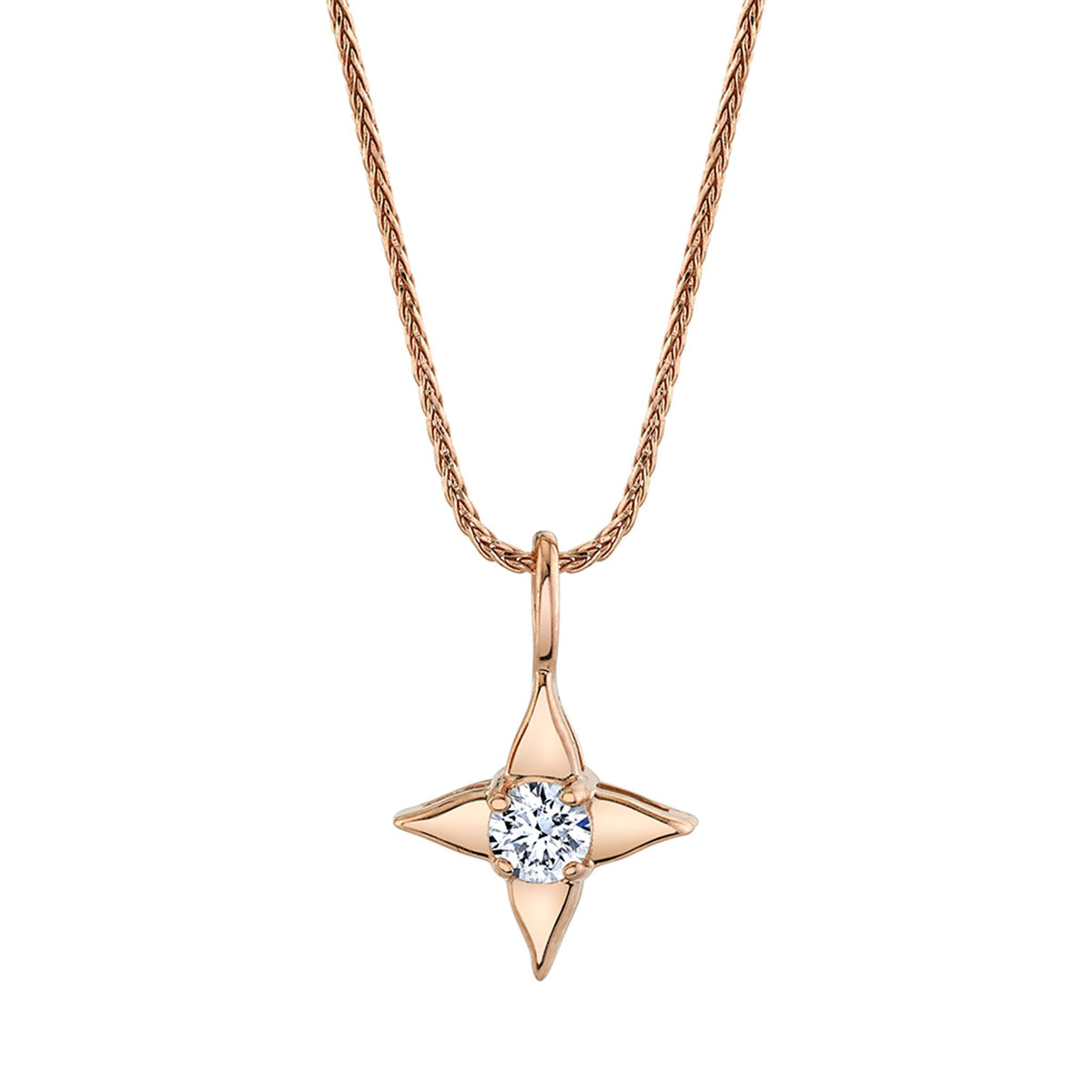 Star Of Hope 14Kt Rose Gold Pendant With .15cttw Natural Diamond