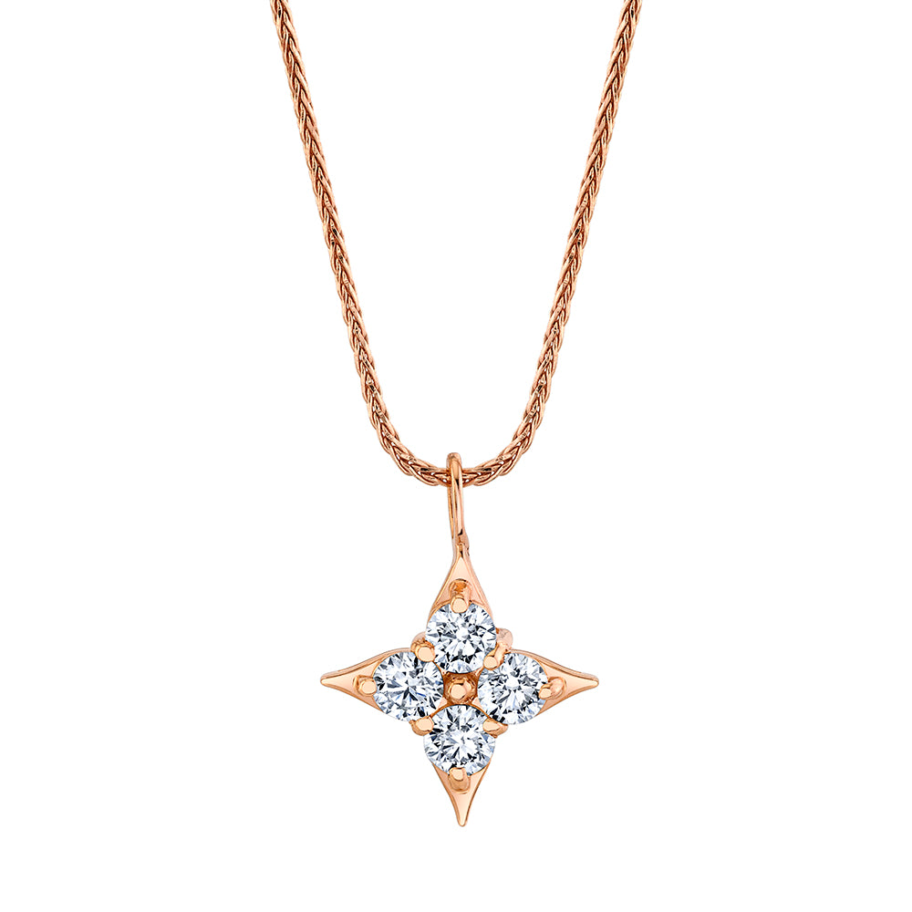 Star Of Hope 14K Rose Gold Pendant with .50cttw Natural Diamond