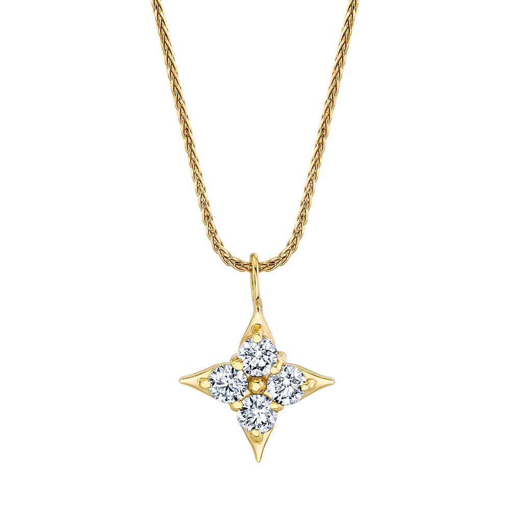 14Kt Yellow Gold Star Of Hope Pendant 0.50cttw Natural Diamonds