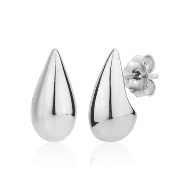 Sterling Silver Puffed Teardrop Sterling Silver Earrings
