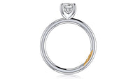 A. Jaffe Oval Hidden Halo Engagement Ring Mounting in 14K White Gold