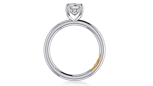 A. Jaffe Oval Hidden Halo Engagement Ring in 14K White Gold