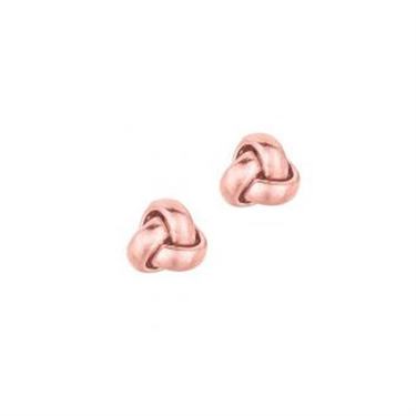14Kt Rose Gold Love Knot Stud Earrings