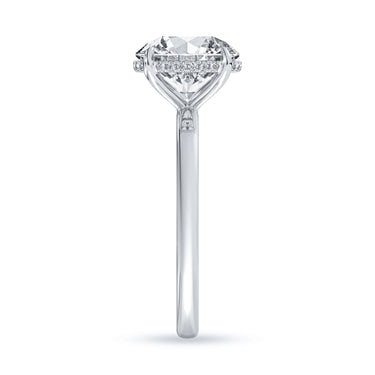 Centurion Collection 14Kt White Gold Hidden Halo 2ct 100-Faceted Lab-Grown Round Diamond Solitaire Engagement Ring