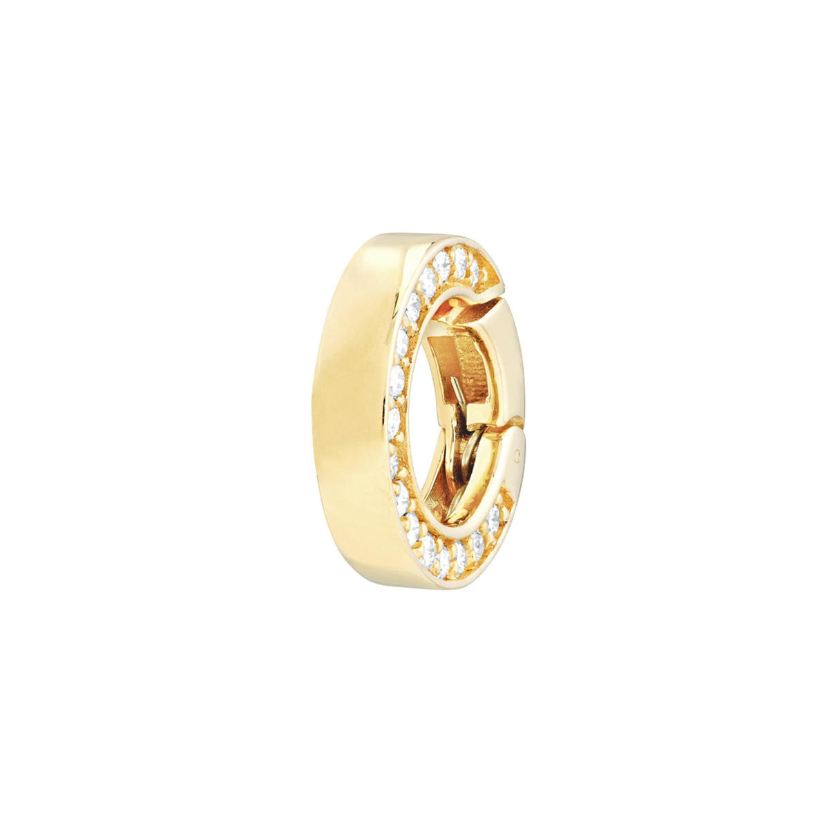 14Kt Yellow Gold Diamond Push Lock