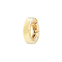 14Kt Yellow Gold Diamond Push Lock