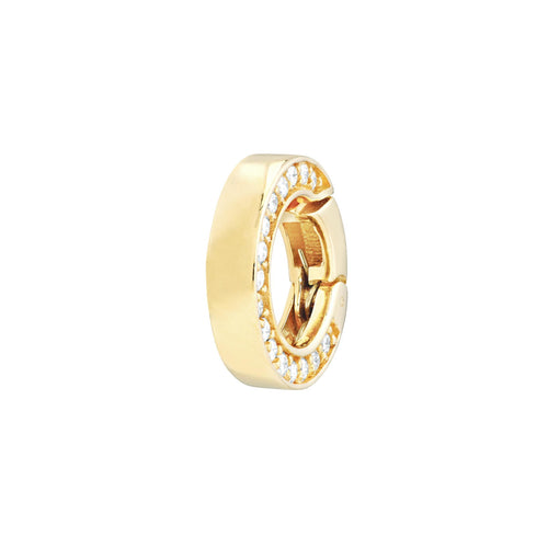 14Kt Yellow Gold Diamond Push Lock