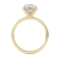 Lasker's Big Rocks Lab-Grown Diamond Collection Hidden Halo Ring in 14Kt Yellow Gold with 3.08Ct Oval Center Diamond