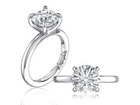 A. Jaffe Round Solitaire Engagement Ring in 14K White Gold
