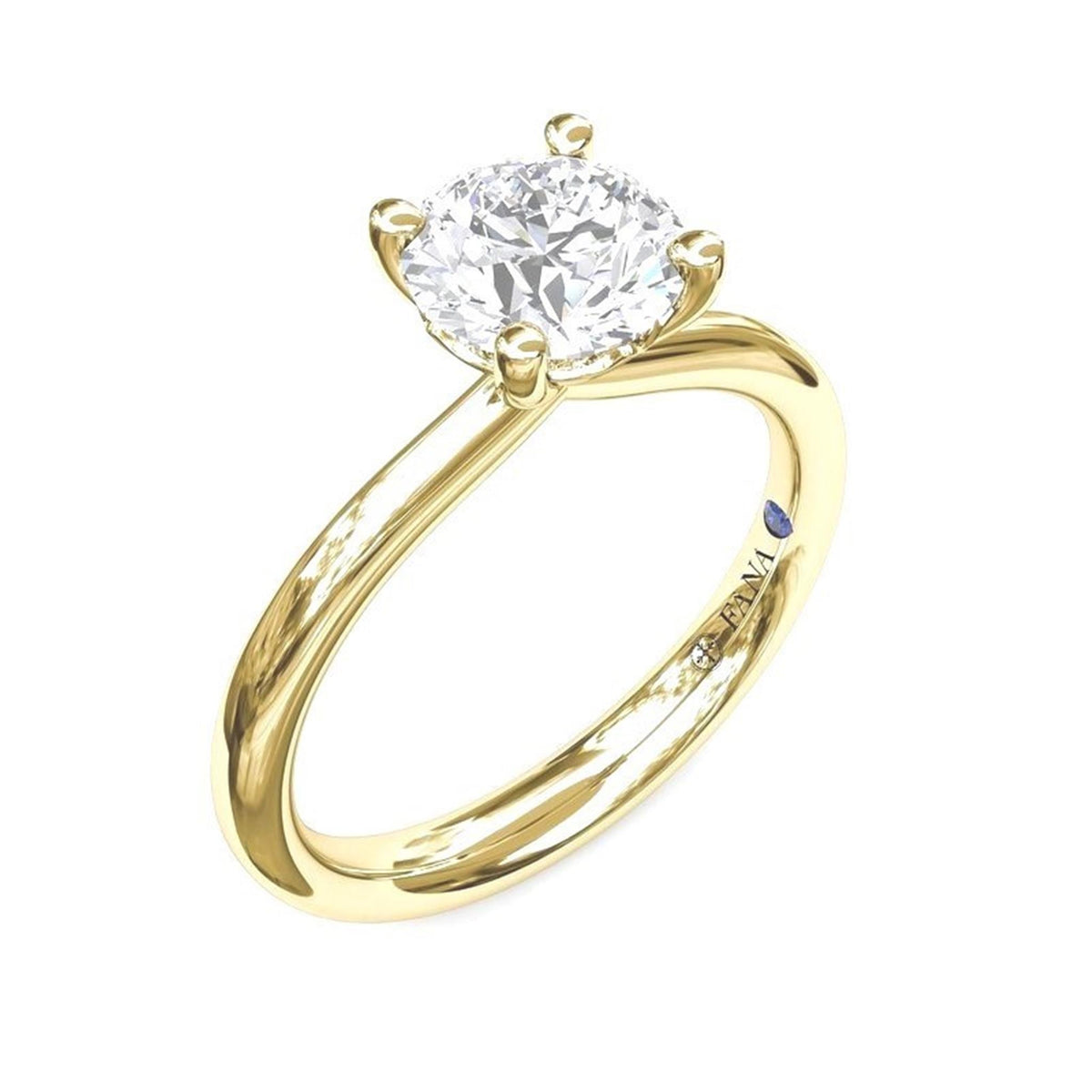 14Kt Yellow Gold Solitaire Ring With ct Natural Center Diamond