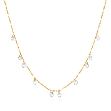 Ania Haie 14Kt Gold Plated Sterling Silver Droplet Station Necklace