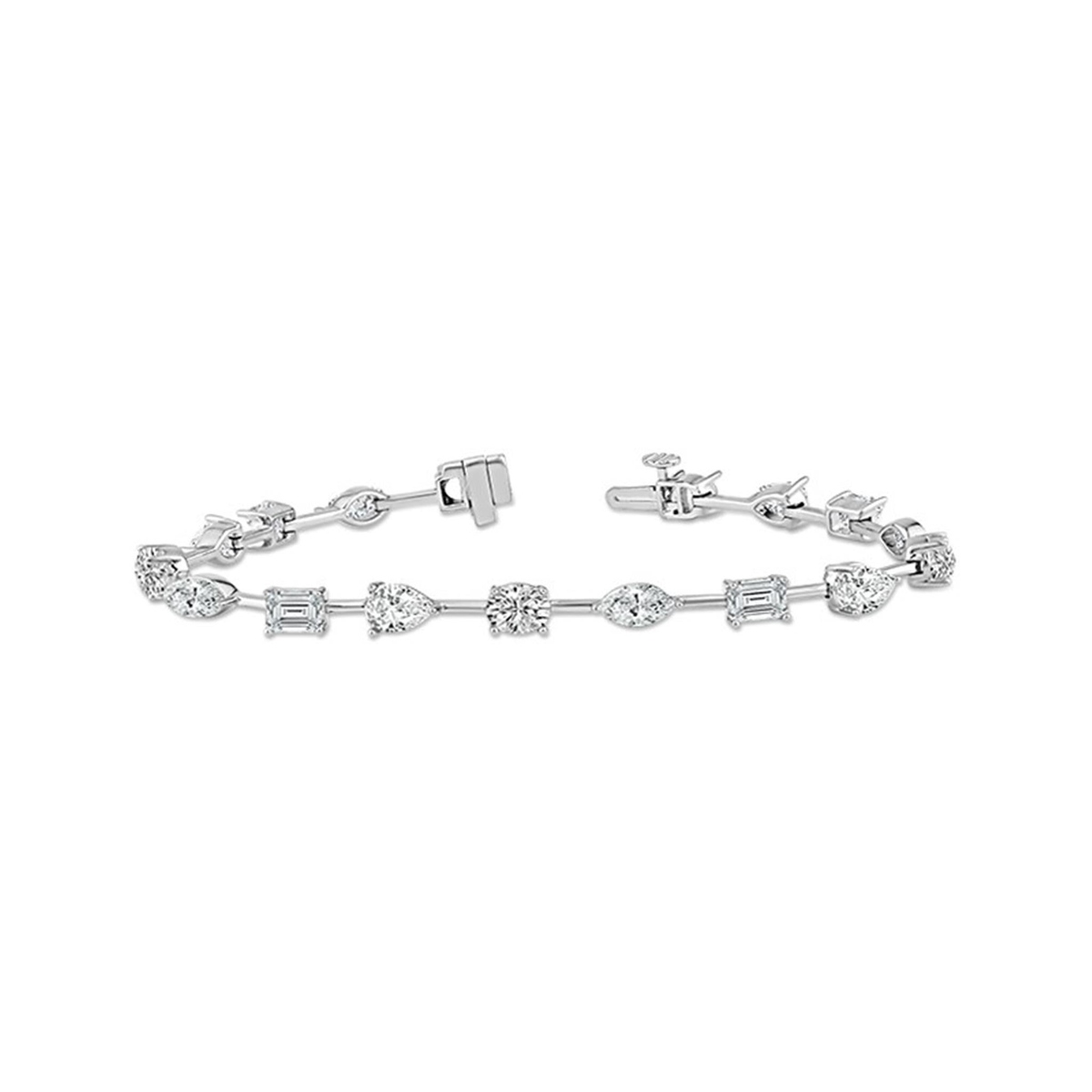 14Kt White Gold Bracelet With 7.75cttw Natural Diamonds