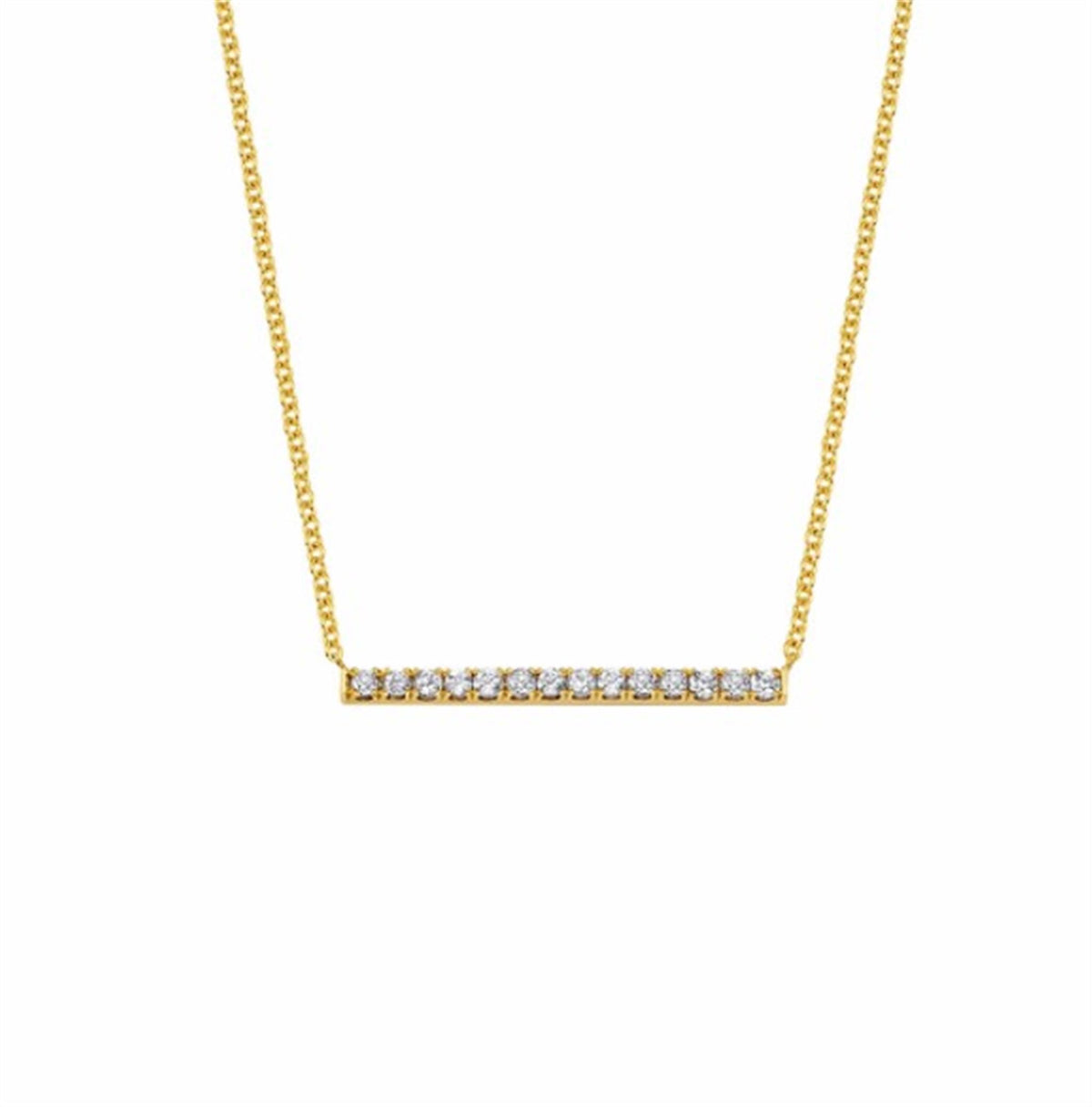 10Kt Yellow Gold Walk The LIne With Pendant .10cttw Natural Diamonds