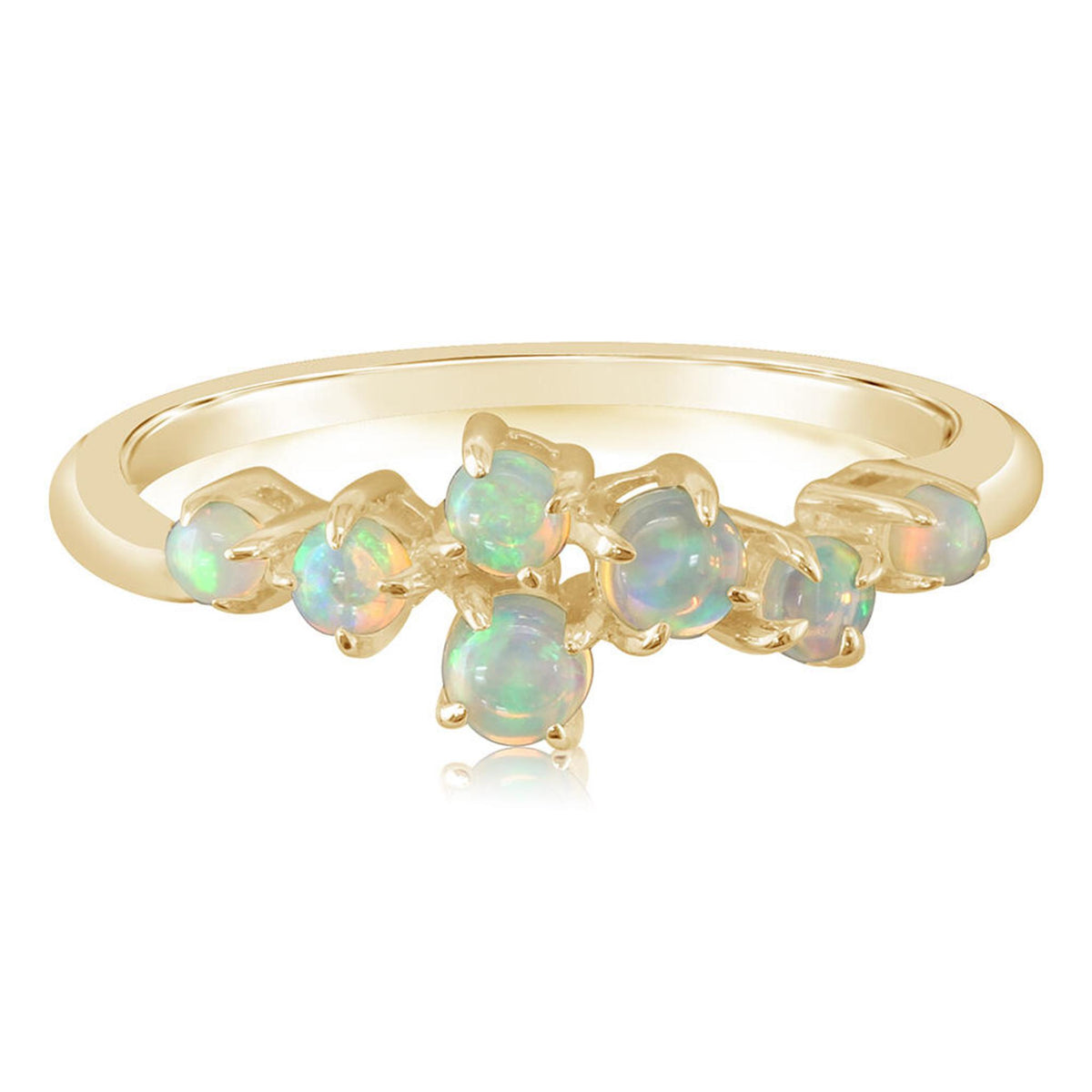 14Kt Yellow Gold Ring With  Australian Opals