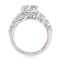 A. Jaffe Natural Diamond Engagement Ring with Oval Center Diamond and Round Cut Side Diamond Accents