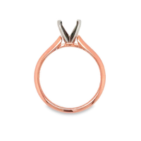 14Kt Rose Gold Knife Edge Solitaire Engagement Ring Mounting - Round Center Stone Sold Separately