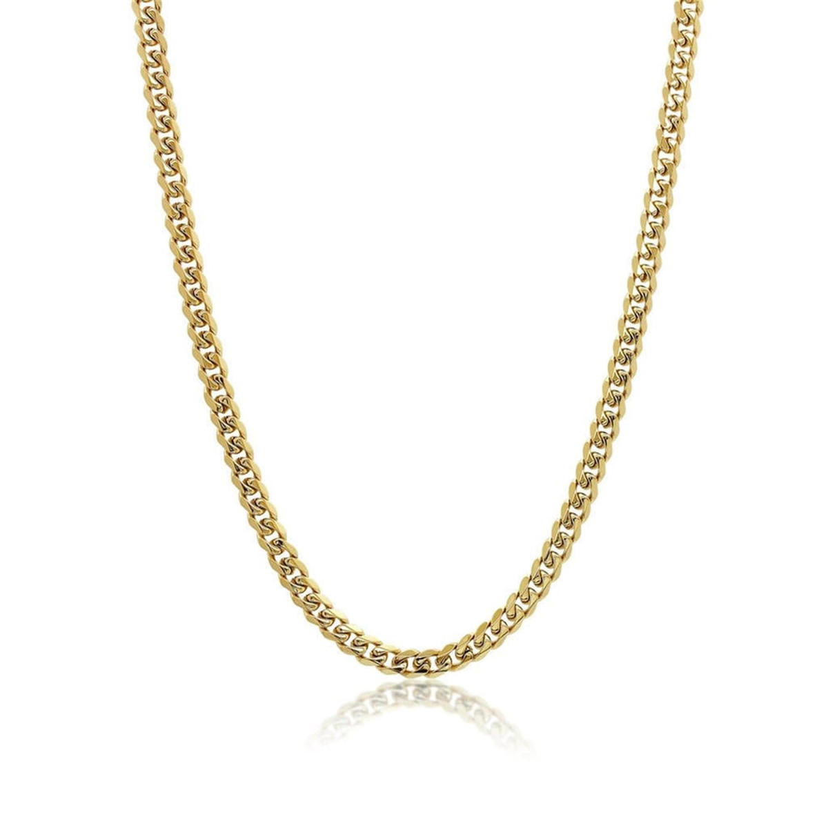 Italgem Stainless Steel 24" 7.7mm Curb Link Chain with Gold Overlay