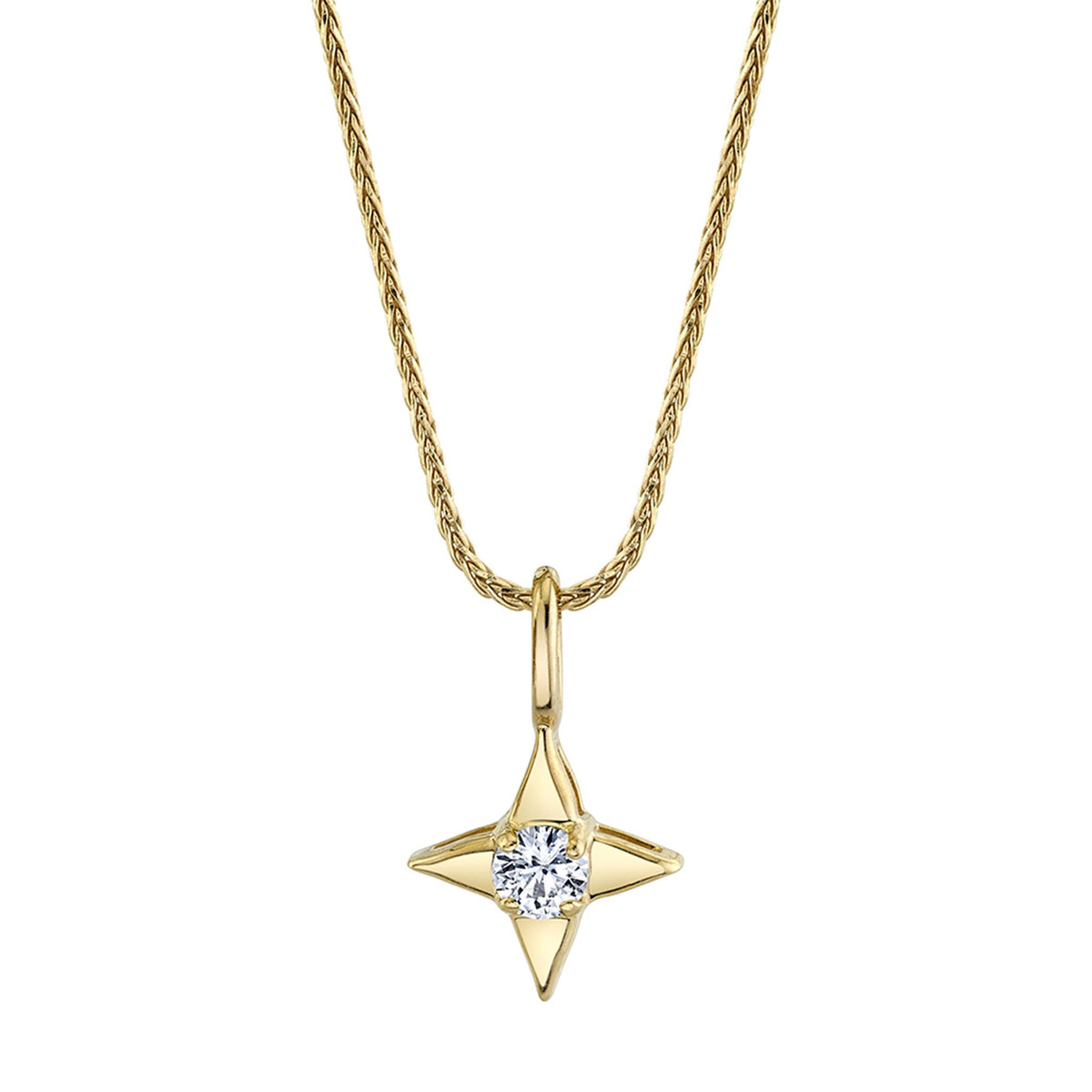 Star Of Hope 14Kt Yellow Gold Pendant With .10cttw Natural Diamond