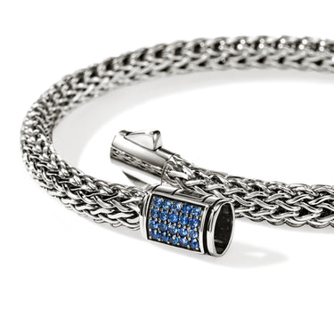 John Hardy Sterling Silver 5mm Treated Blue Sapphire Icon Bracelet
