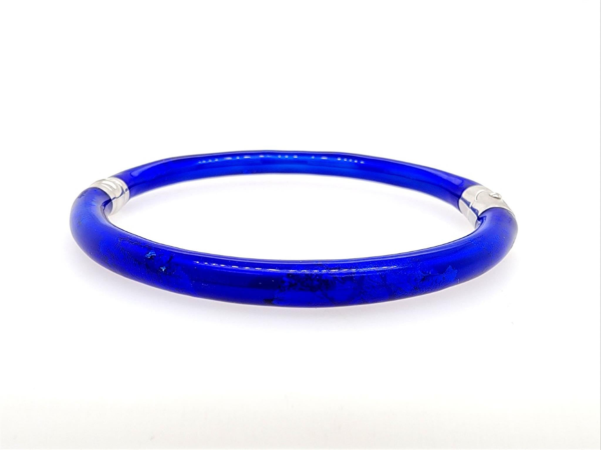 Soho Italian Sterling Silver  Enamel Bangle Bracelet