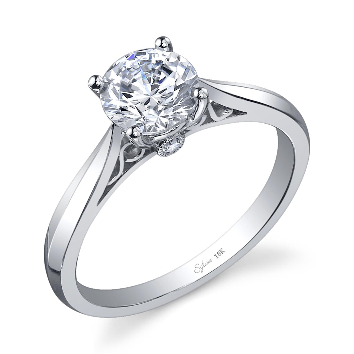 14Kt White Gold Solitaire Ring With 1.00ct Natural Center Diamond