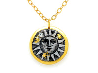 Evocateur 22K Gold Leaf Sun & Moon Necklace