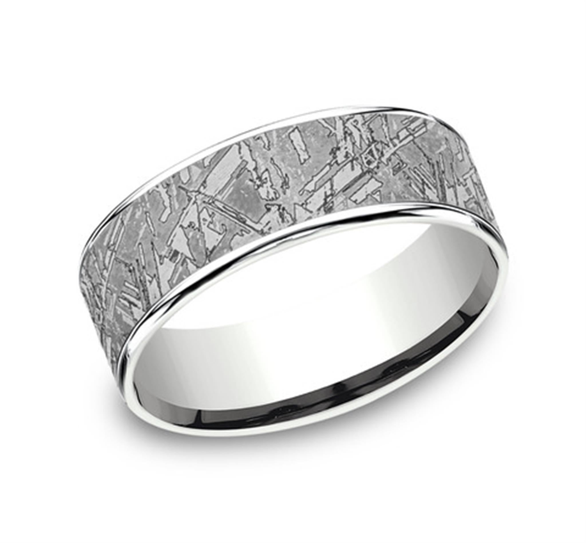 Tantalum  14Kt Gray  White Ammara Stone Band