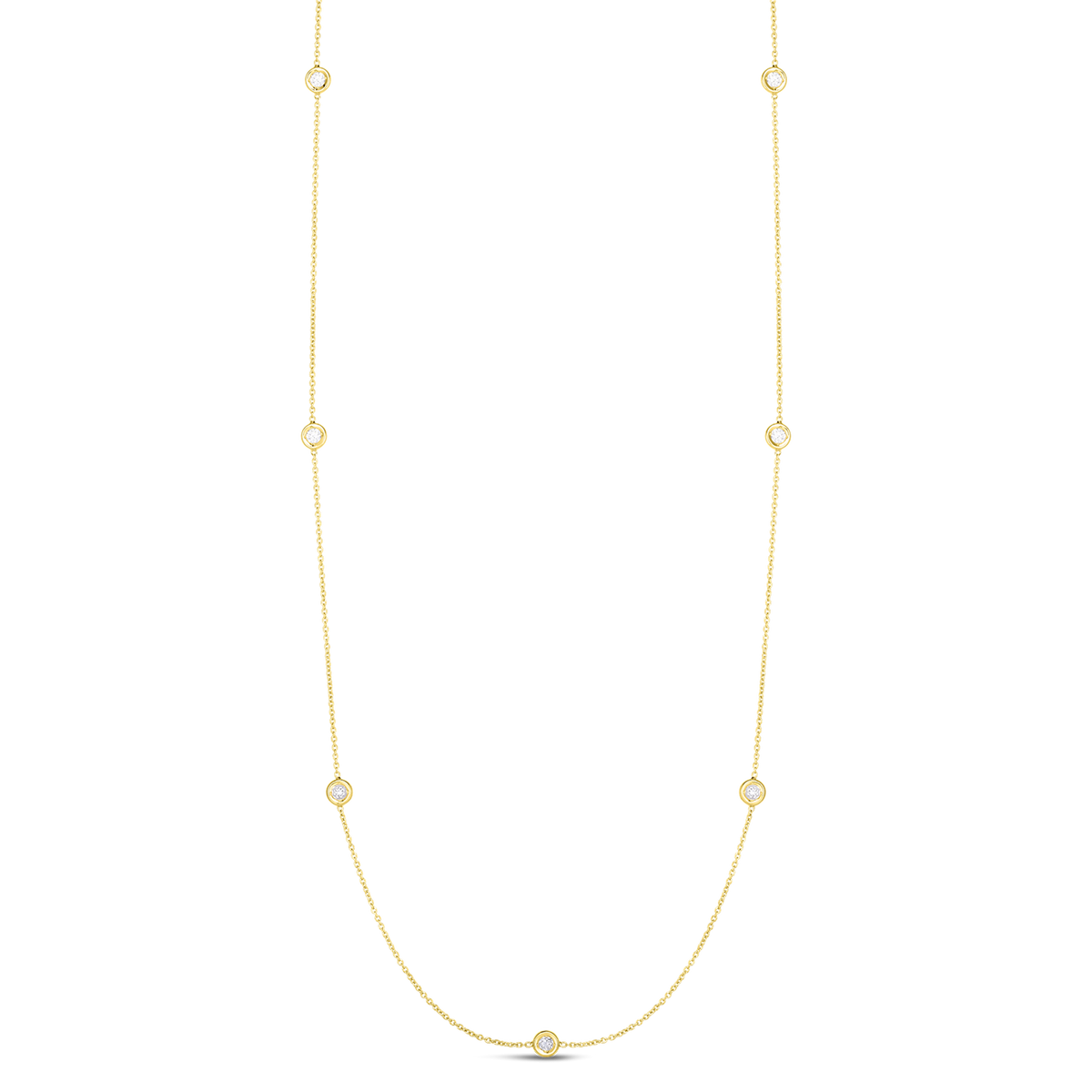 Roberto Coin 18Kt Yellow Gold .35cttw  18" Diamonds By The Inch Necklace - .35cttw