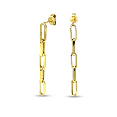 Bella Gold Collection 10Kt Yellow Gold Dangling 5 Paperclip Earrings