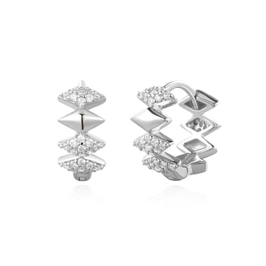 Ania Haie Sterling Silver Multi-Sparkle Huggies