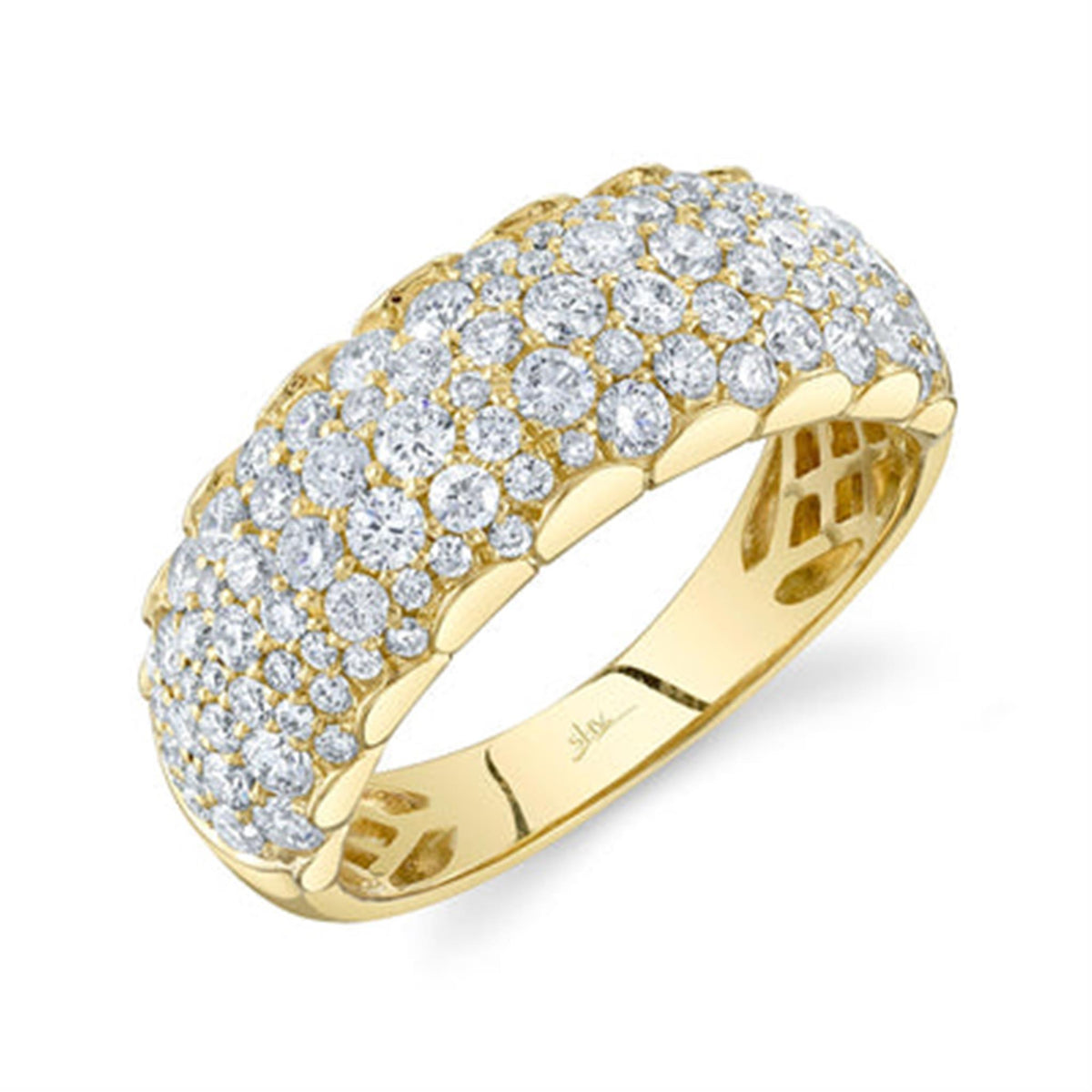Shy Creation Gold Pave Diamond Ring