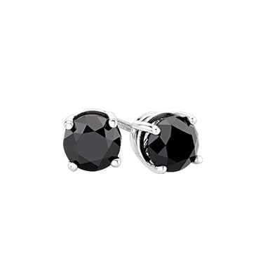 14kt White Gold 1cttw Black Diamond Stud Earrings
