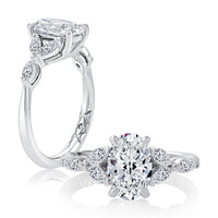 A.Jaffe Floral 0.60ctw Diamond Engagement Ring in 14K White Gold