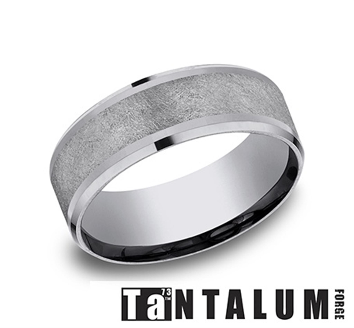 Tantalum Gray Engraved Wedding Band