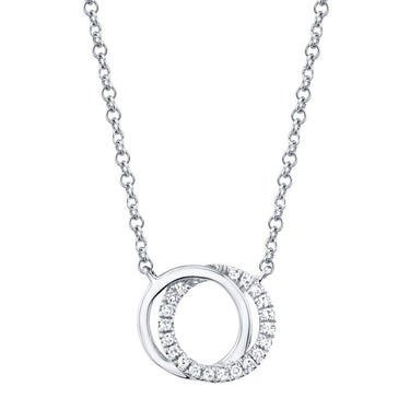 Shy Creation 14KT White Gold 0.07ctw You & Me Necklace