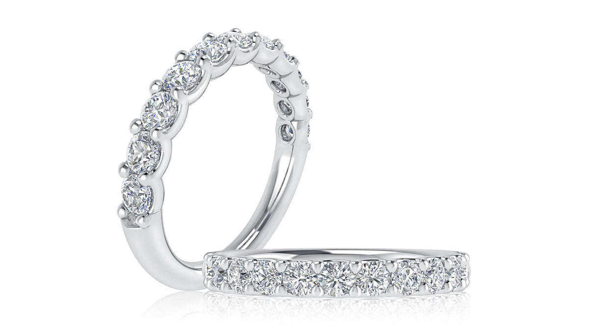 A. Jaffe Delicate Half-Way Band With 1.05cttw Natural Diamonds