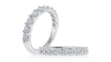 A. Jaffe Delicate Half-Way Band With 1.05cttw Natural Diamonds