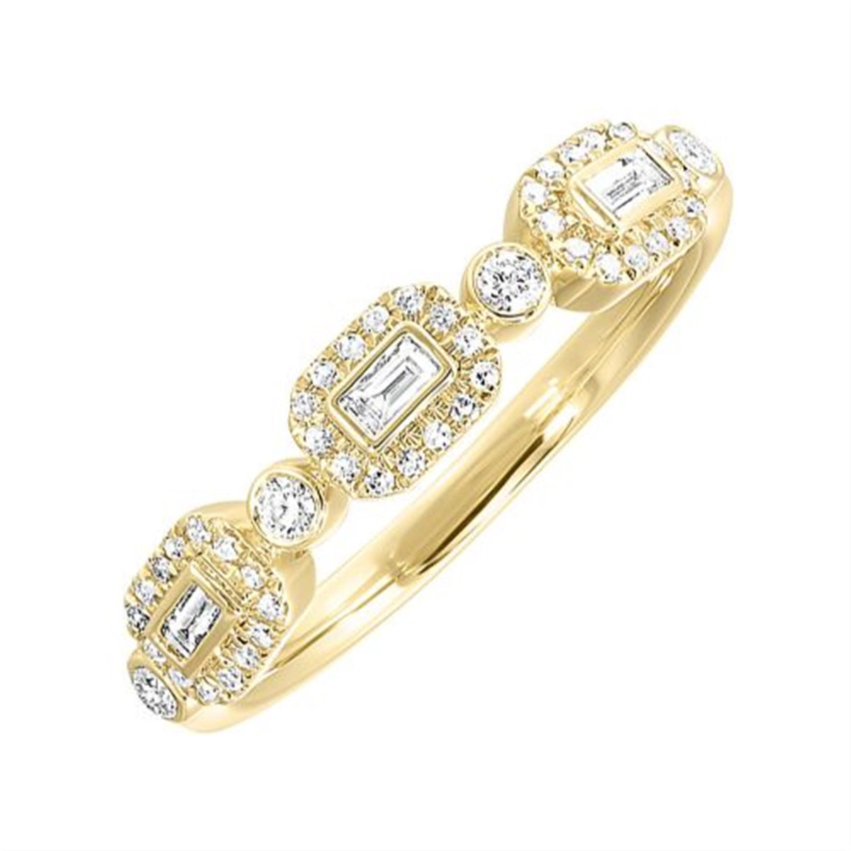 14Kt Yellow Gold Stackable Wedding Ring With 0.25cttw Natural Diamonds