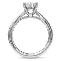 14Kt White Gold Split Shank Engagement Ring Mounting with 0.25cttw Natural Diamonds