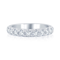 14Kt White Gold Prong Set Wedding Ring With 2.00cttw Natural Diamonds