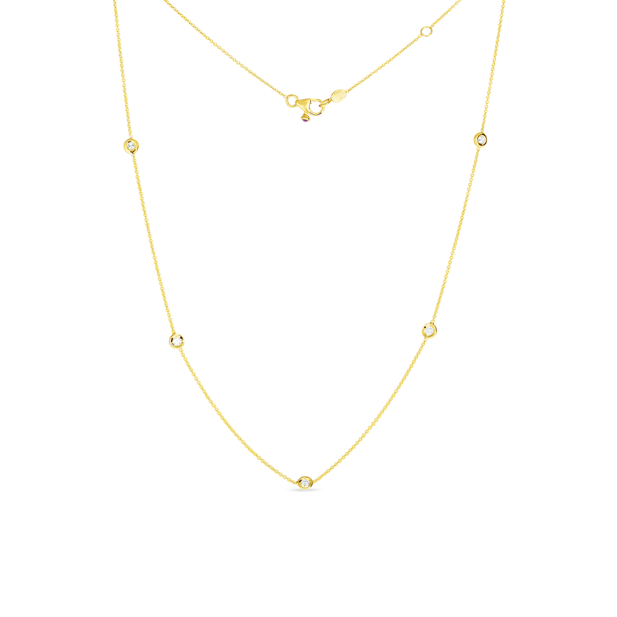 Roberto Coin 18Kt Yellow Gold 18" Diamonds By The Inch Necklace - .23cttw