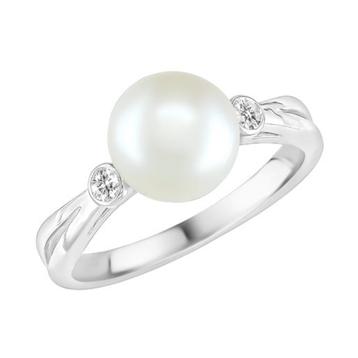 14Kt White Gold Ring With 7.5mm Akoya Cultured Pearl