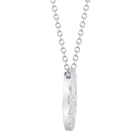 Shy Creation 14Kt White Gold 14mm Circle Pendant with Natural Diamonds