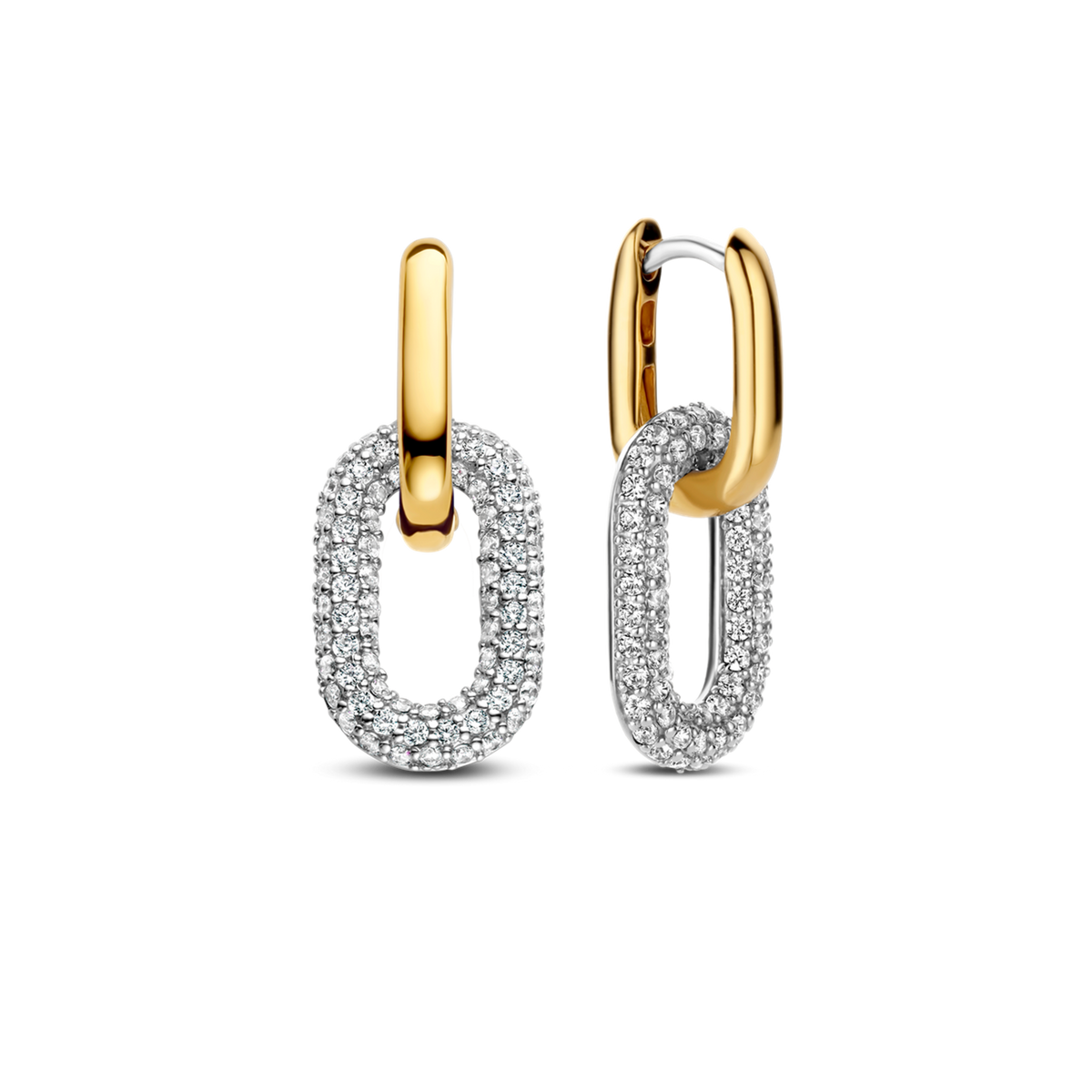 Gold Overlay Oval Hoop Earrings