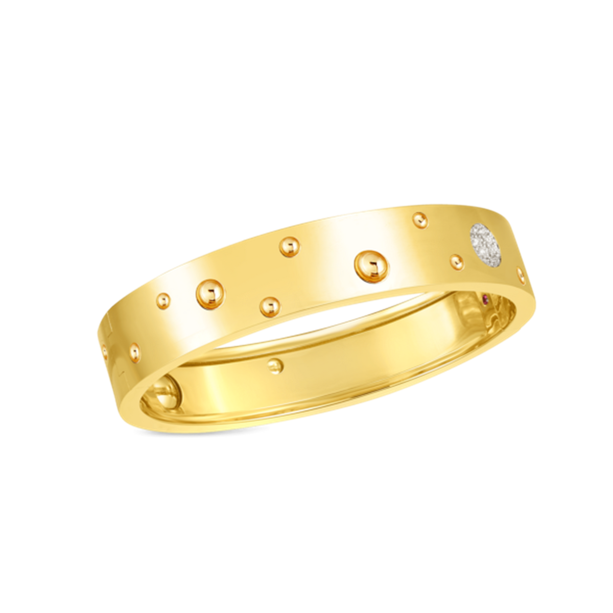 Roberto Coin 18Kt Yellow Gold Pois Moi Luna Hinged Bangle