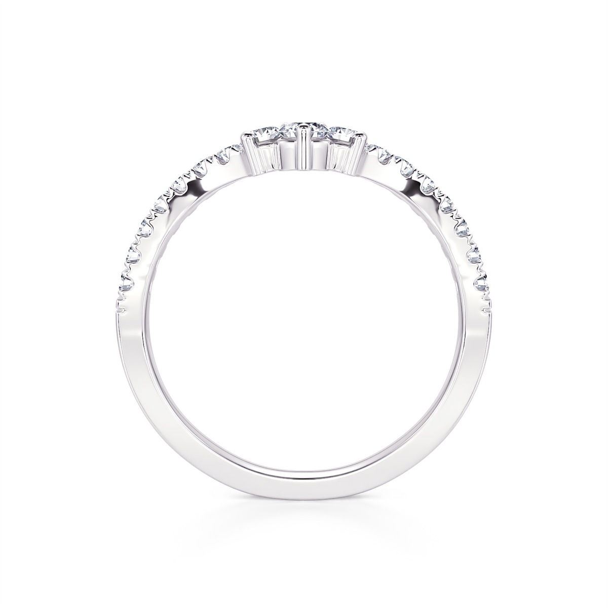 14Kt White Gold Tiara Band with .31cttw Round Natural Diamonds