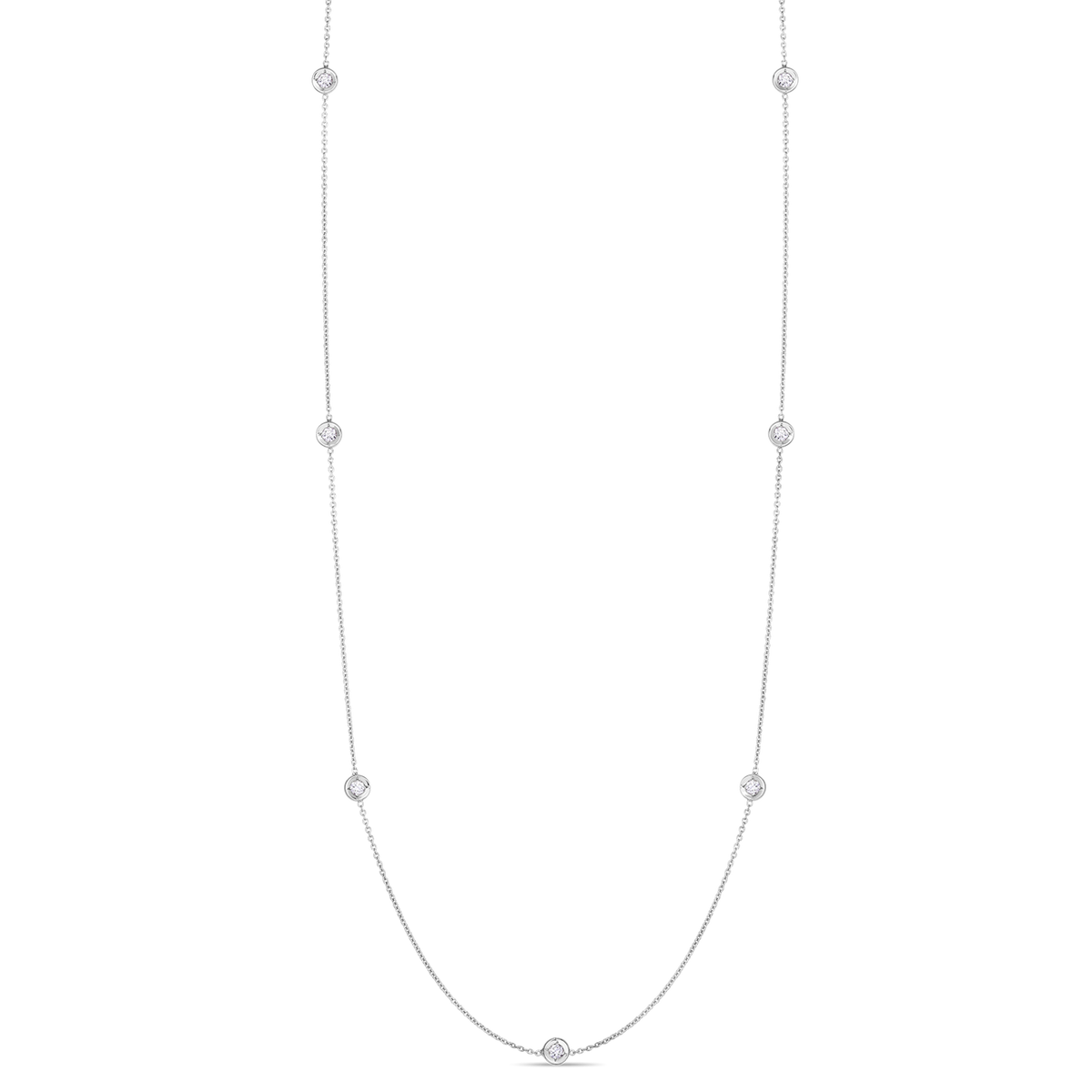 Roberto Coin 18Kt White Gold 18' Diamonds By The Inch Necklace - .35cttw